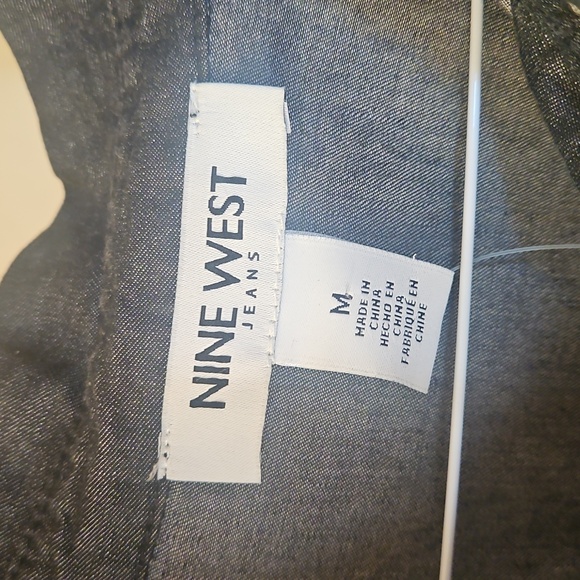 NWT Nine West, Charcoal Denim Long Sleeve Dress, Medium - Picture 2 of 8